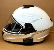 (L) Sena Outforce Motorcycle Helmet Glossy White Bluetooth 🚚💨