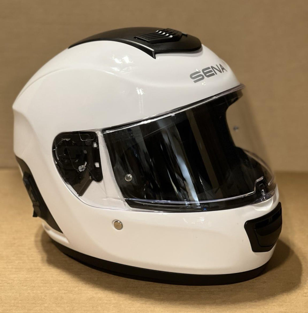 (XL) Sena Momentum INC Motorcycle Helmet Smart Bluetooth Glossy White