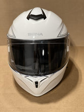 Load image into Gallery viewer, (M) Sena Outrush Modular Flip-up Motorcycle Helmet Glossy White Bluetooth -
