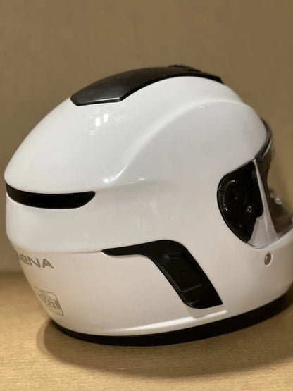 Sena Momentum Bluetooth Motorcycle Helmet, Glossy White, Small