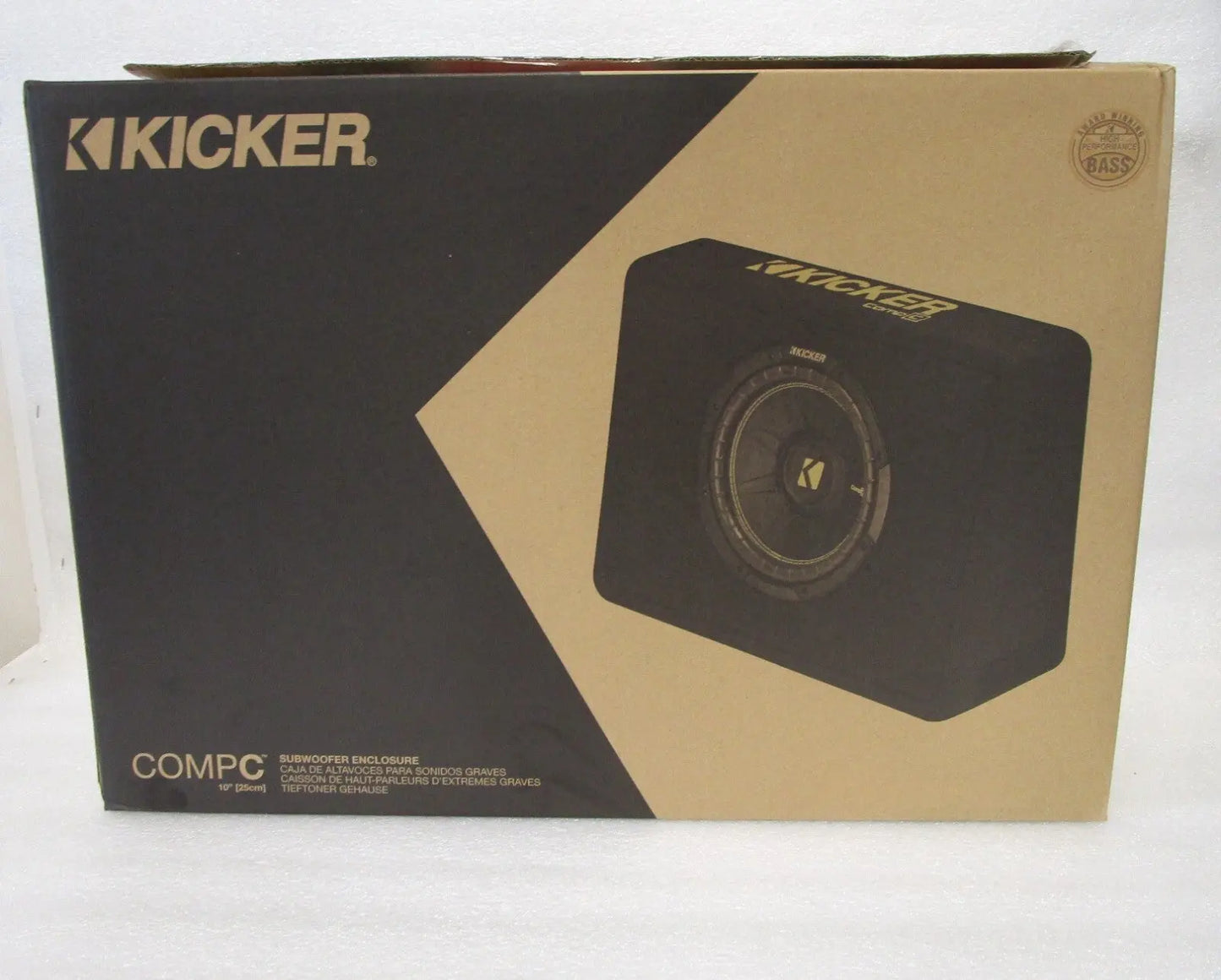KICKER 43TC104 Comp 10 inch Subwoofer in Vented Enclosure Box, 4 Ohm