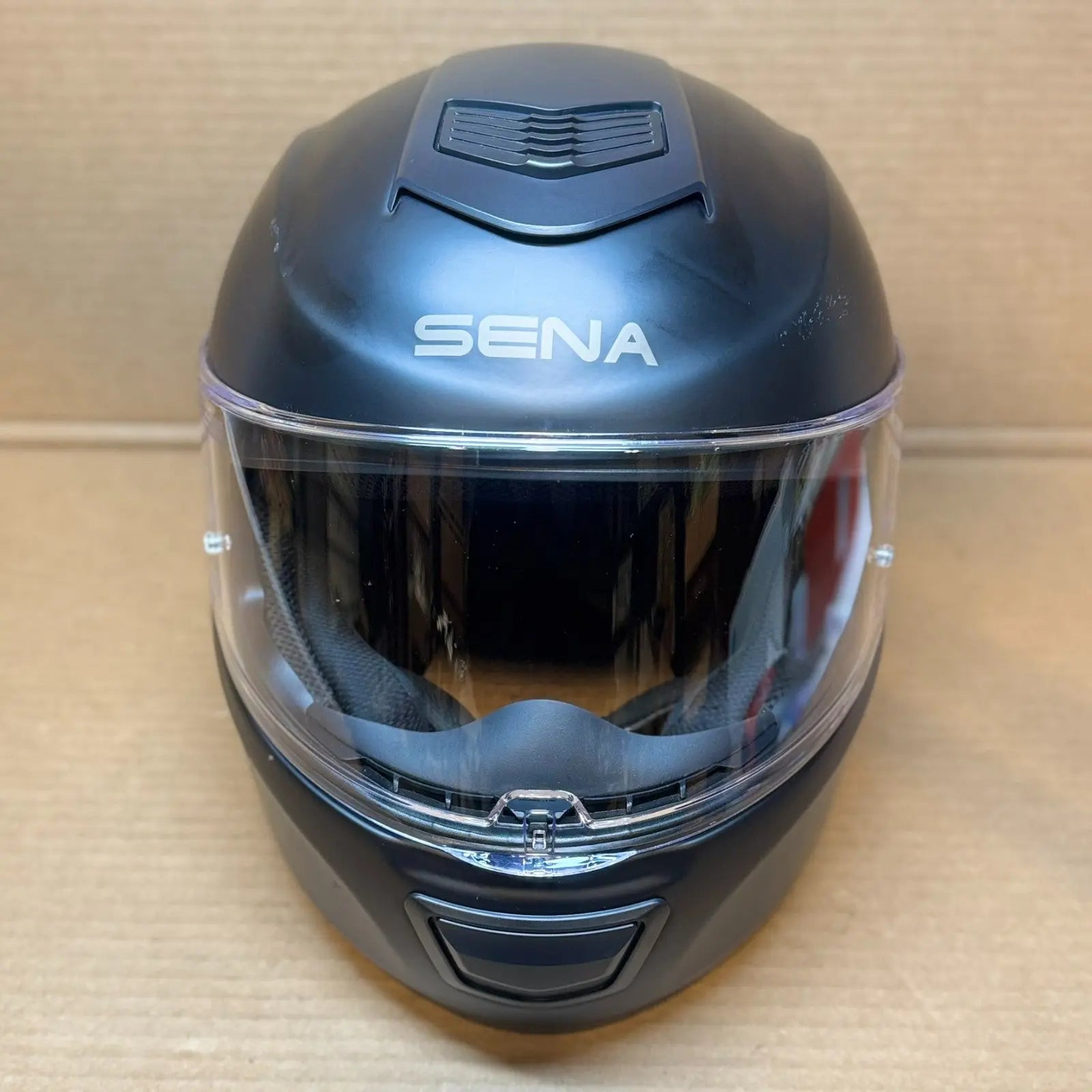 Sena Momentum INC Bluetooth Motorcycle Helmet, Matte Black, XL, Scratched