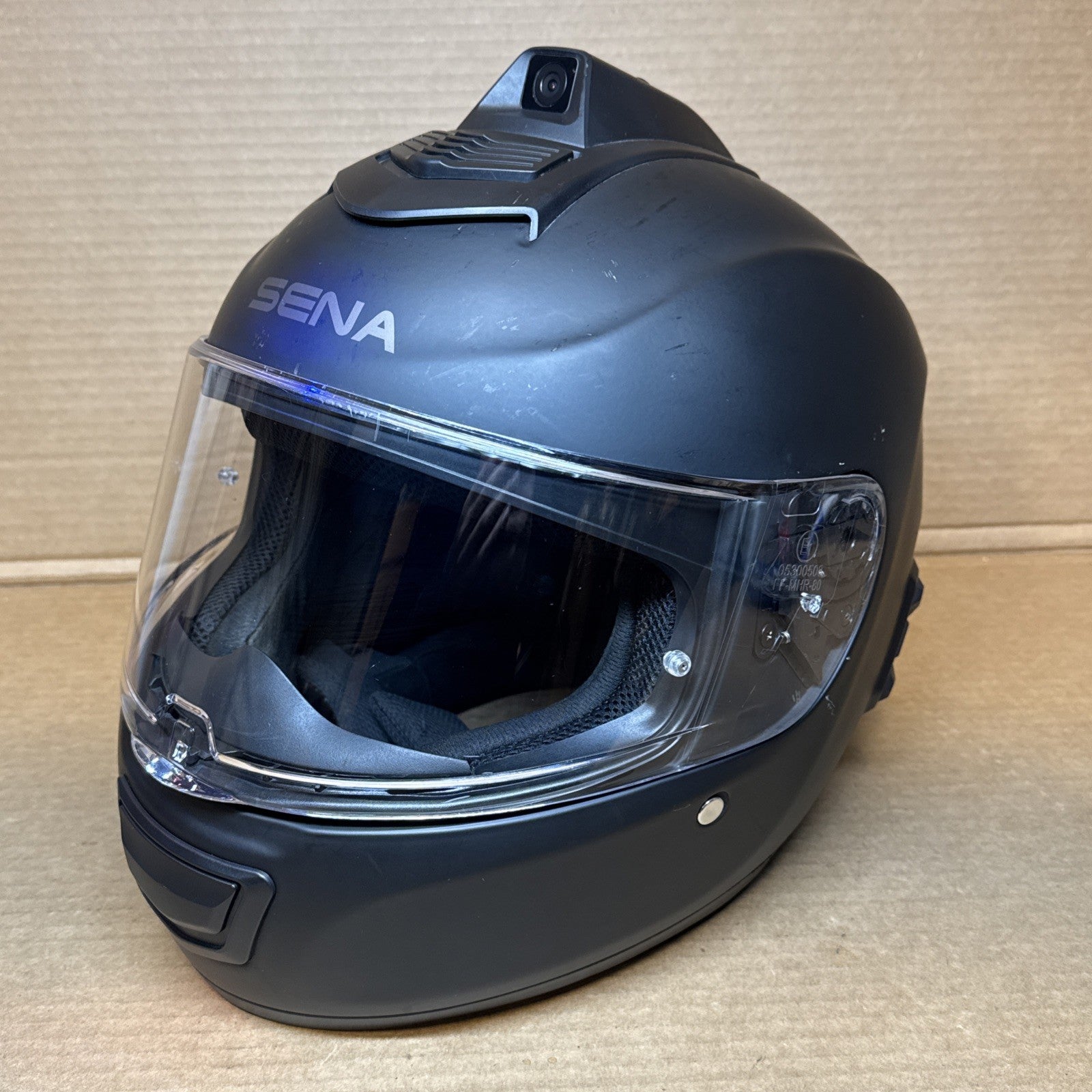 Sena Momentum INC Pro Bluetooth Camera Motorcycle Helmet, Matte Black, XL, Scuffed