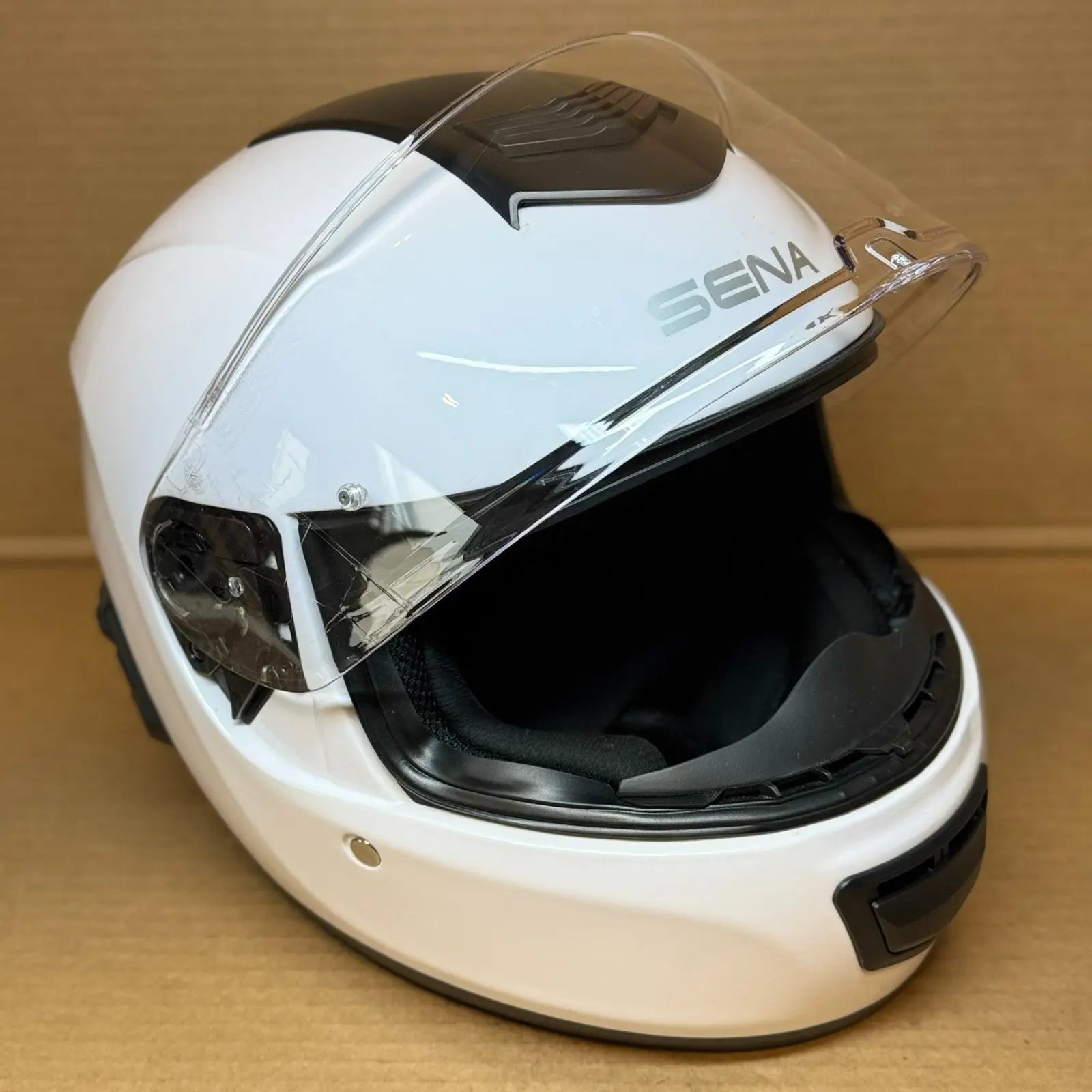 Sena Momentum INC Bluetooth Motorcycle Helmet, Glossy White, XXL, Paint Chips