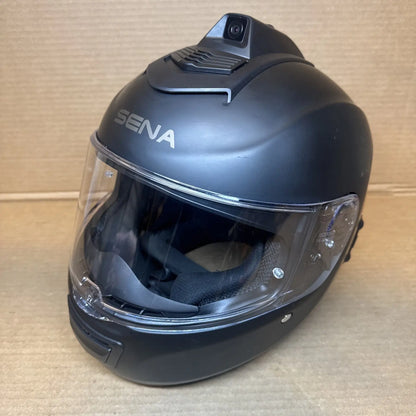 Sena Momentum Pro Bluetooth Camera Motorcycle Helmet, Matte Black, Large, Scratched