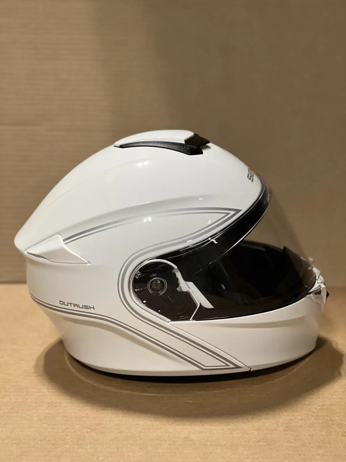 Sena Outrush Modular Flip-up Bluetooth Motorcycle Helmet, Glossy White, Medium