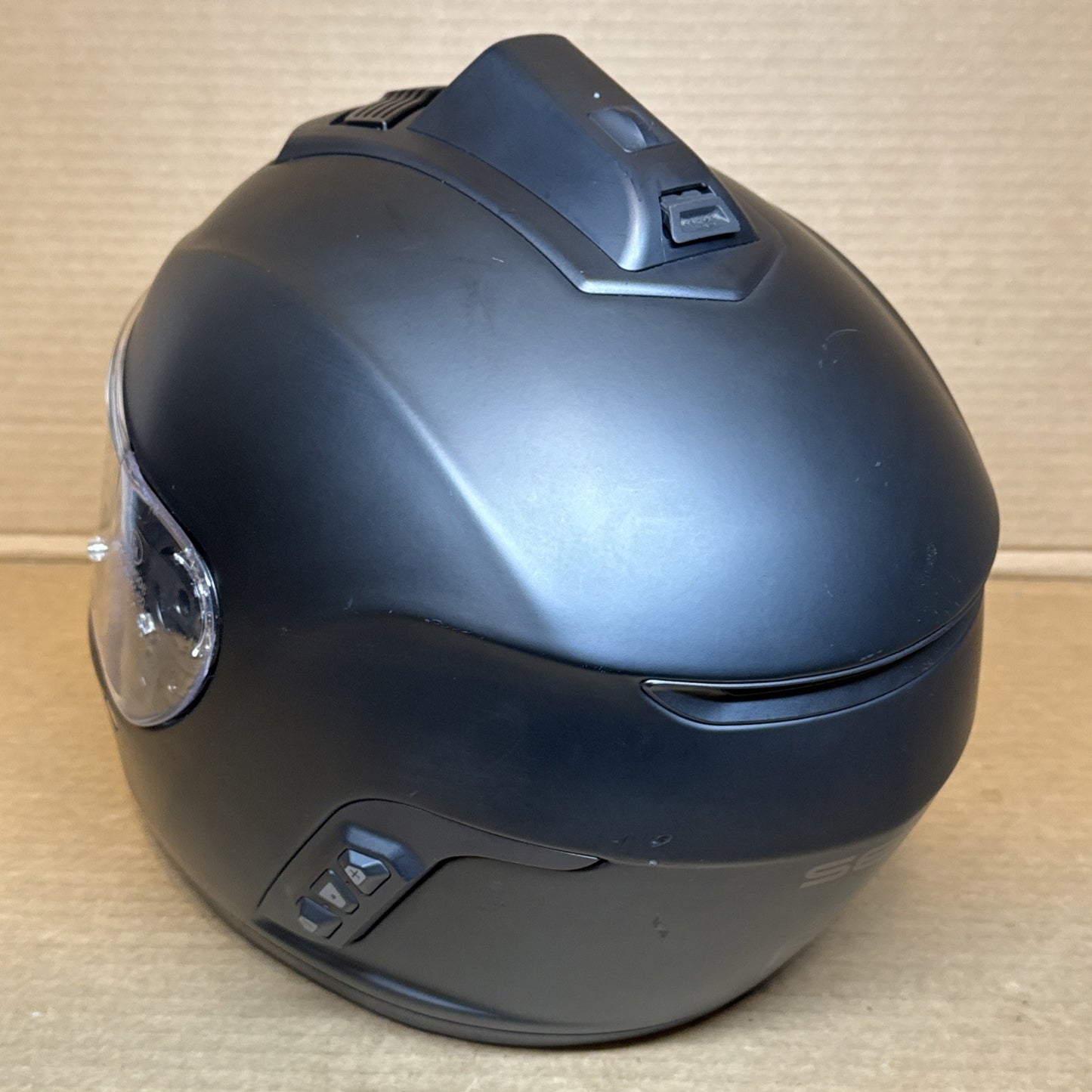Sena Momentum INC Pro Bluetooth Camera Motorcycle Helmet, Matte Black, Large, Scratched