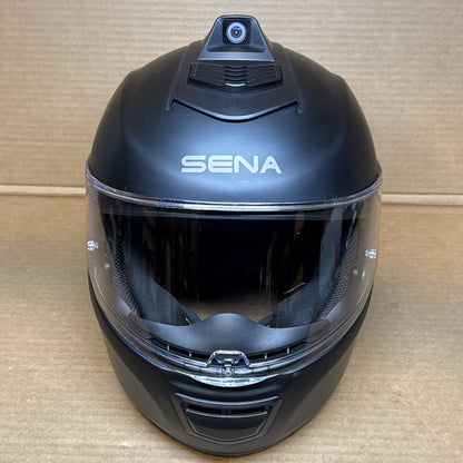 Sena Momentum INC Pro Bluetooth Camera Motorcycle Helmet, Matte Black, Large, Scratched