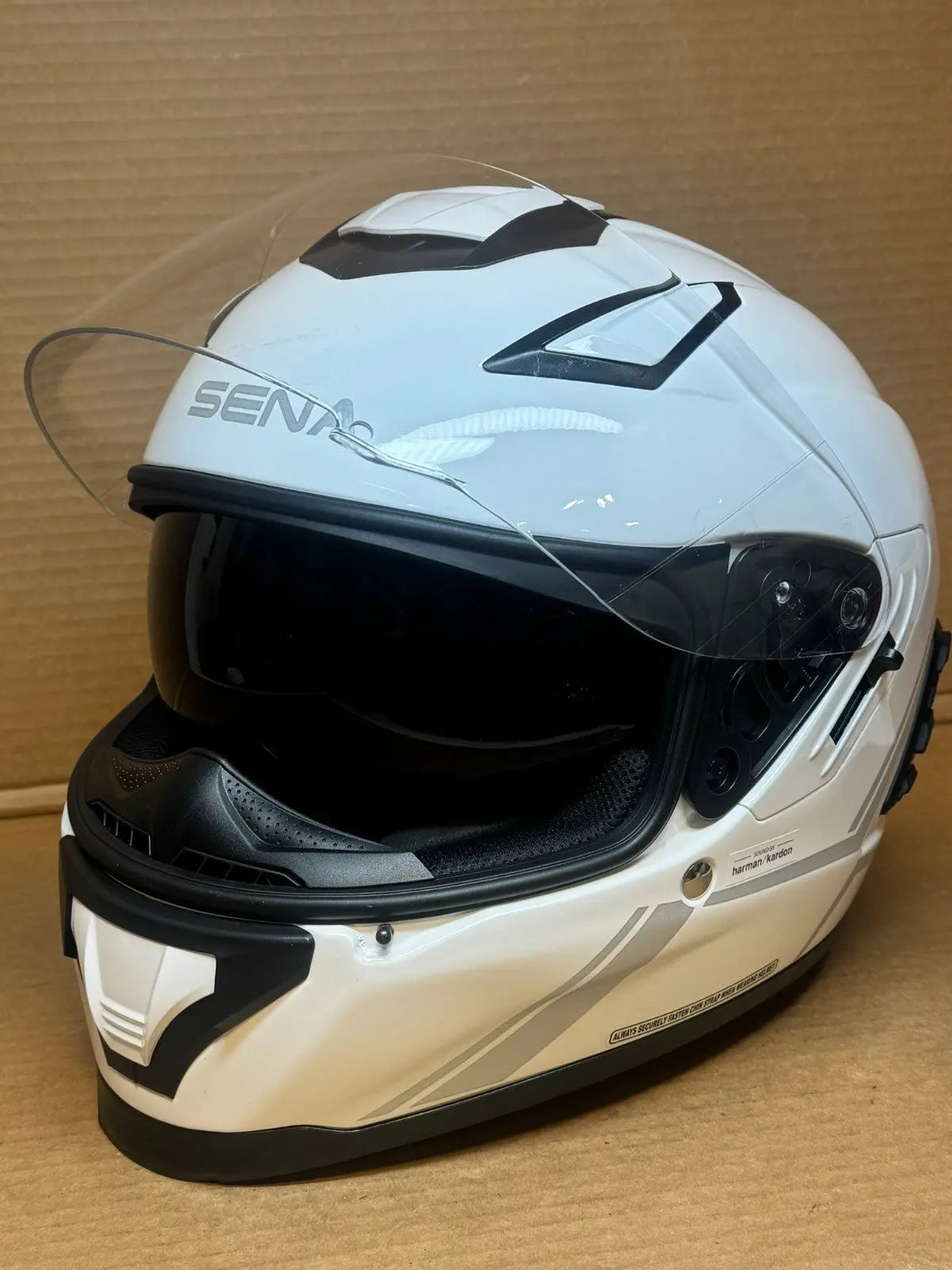 Sena Stryker Bluetooth Motorcycle Helmet, Glossy White, Large