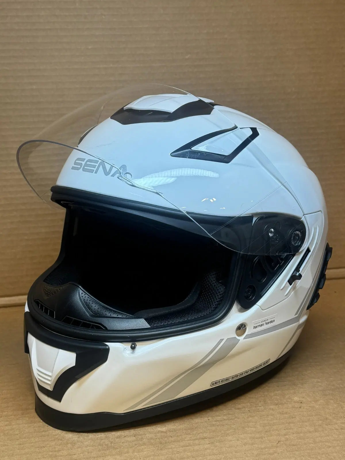 Sena Stryker Bluetooth Motorcycle Helmet, Glossy White, Large