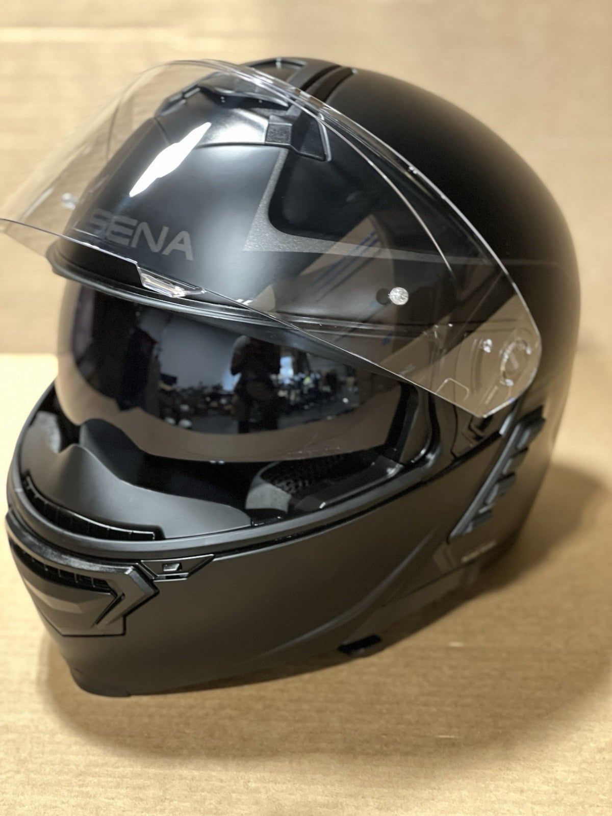 Sena Impulse Bluetooth Modular Motorcycle Helmet with Harman Kardon, Black, Large