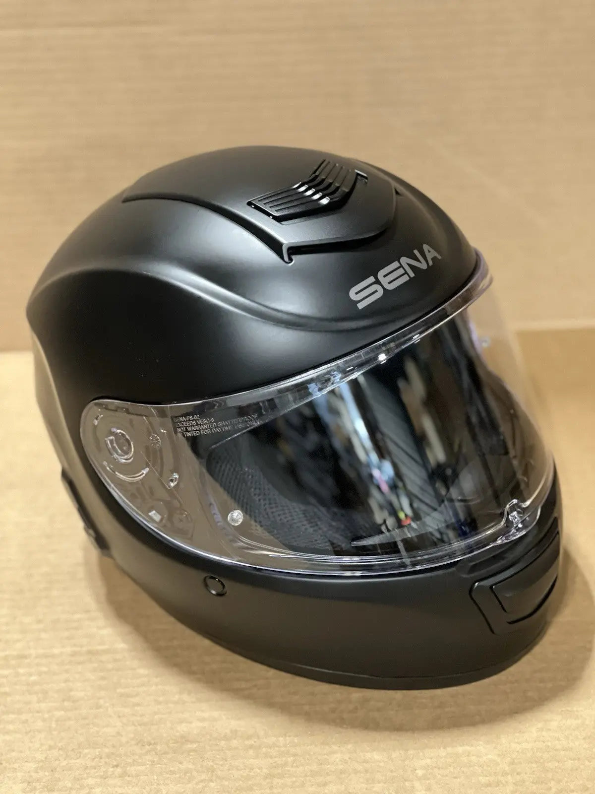 Sena Momentum EVO M Bluetooth Motorcycle Helmet with Mesh Intercom, Matte Black, Large