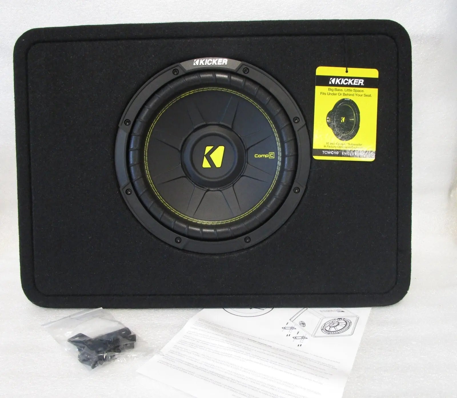 KICKER 43TC104 Comp 10 inch Subwoofer in Vented Enclosure Box, 4 Ohm