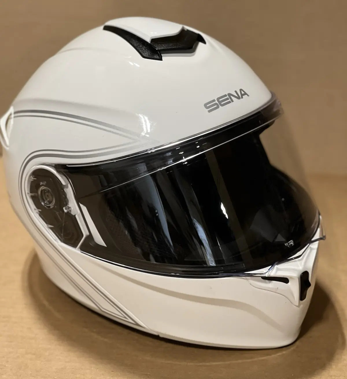 Sena Outrush Modular Flip-up Bluetooth Motorcycle Helmet, Glossy White, XL