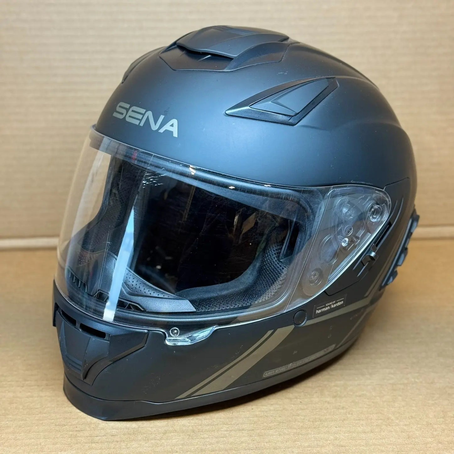 Sena Stryker Bluetooth Motorcycle Helmet, Matte Black, Large, Scratched