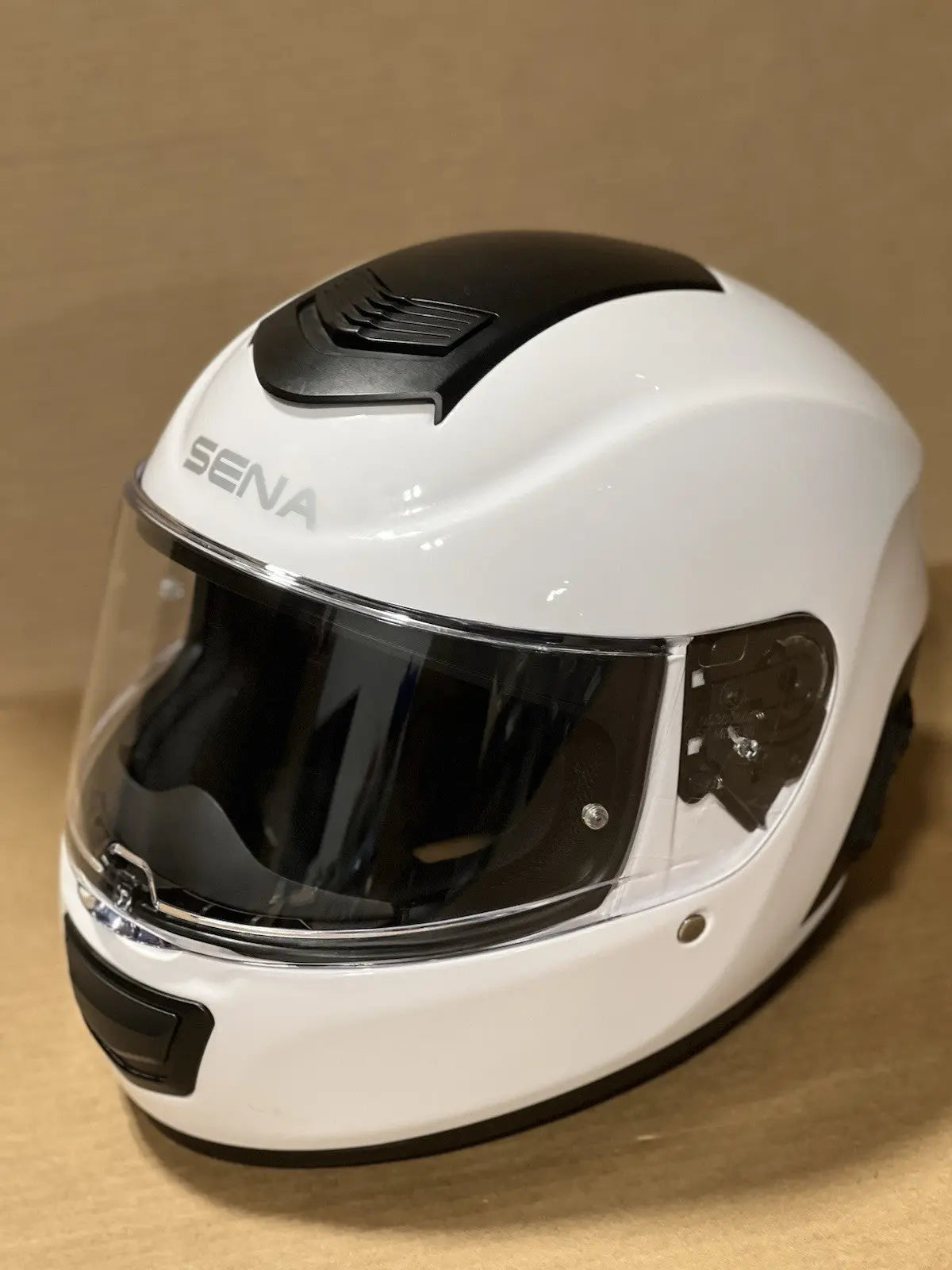 Sena Momentum Bluetooth Motorcycle Helmet, Glossy White, Small