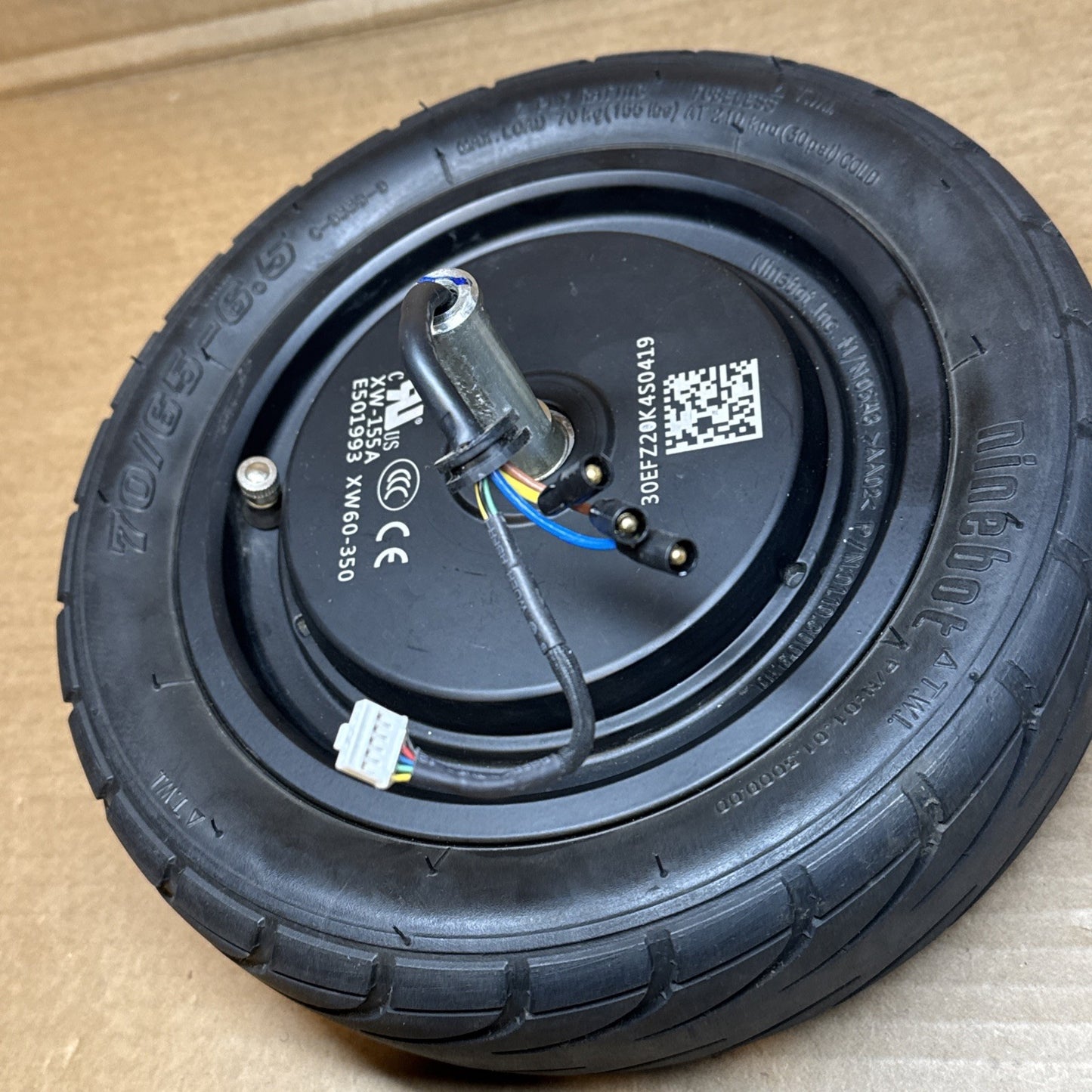 Segway Ninebot S MiniPro Electric Motor with Mounted Tire Wheel, PN 25223-00001, Scooter Part