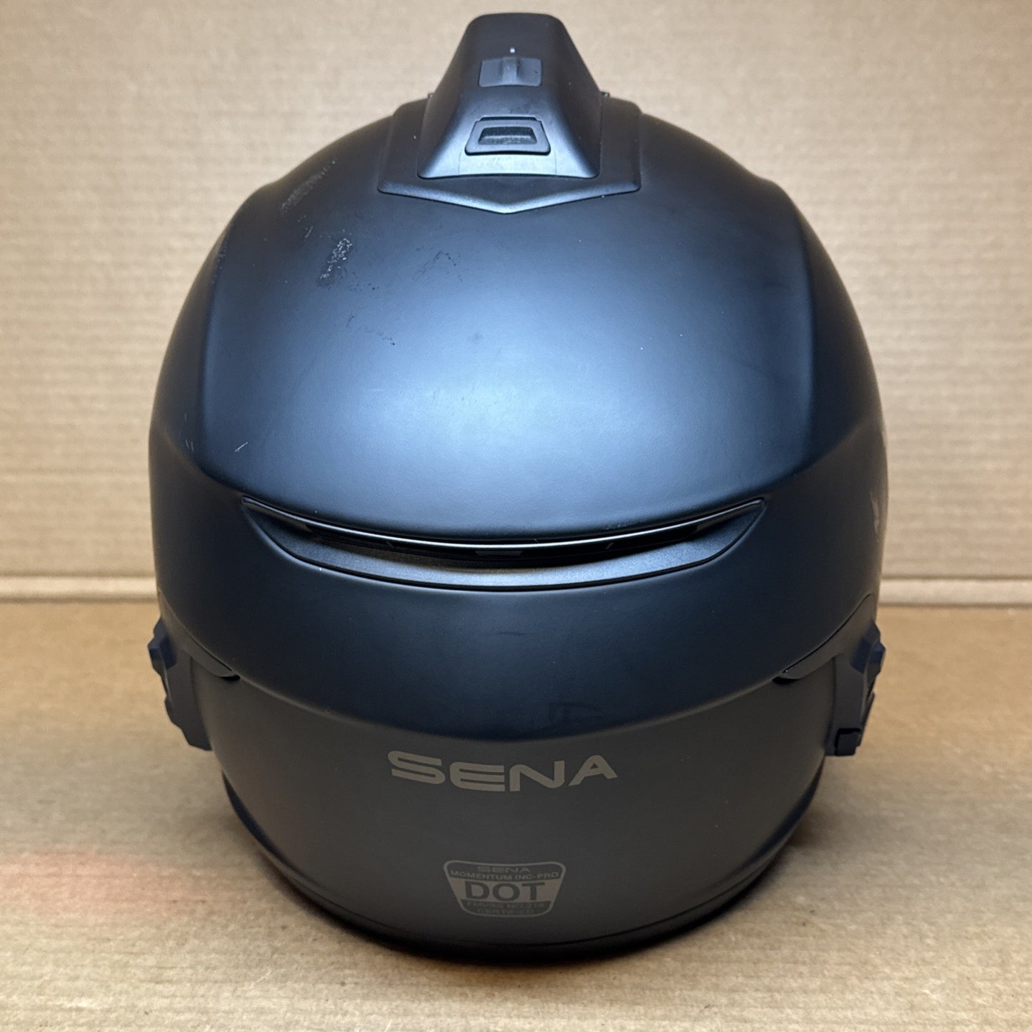 Sena Momentum INC Pro Bluetooth Camera Motorcycle Helmet, Matte Black, XL, Scratched