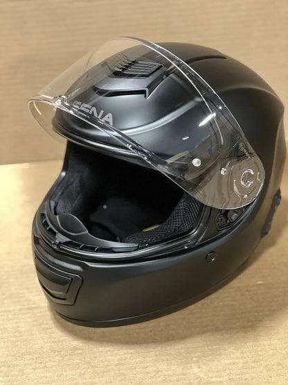 Sena Momentum EVO M Bluetooth Motorcycle Helmet with Mesh Intercom, Matte Black, Large