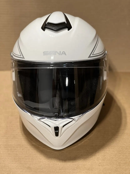 Sena Outrush Modular Flip-up Bluetooth Motorcycle Helmet, Glossy White, Medium