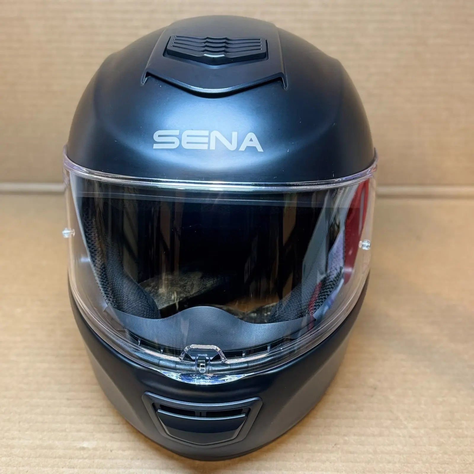Sena Momentum INC Bluetooth Motorcycle Helmet, Matte Black, XL, Scratched