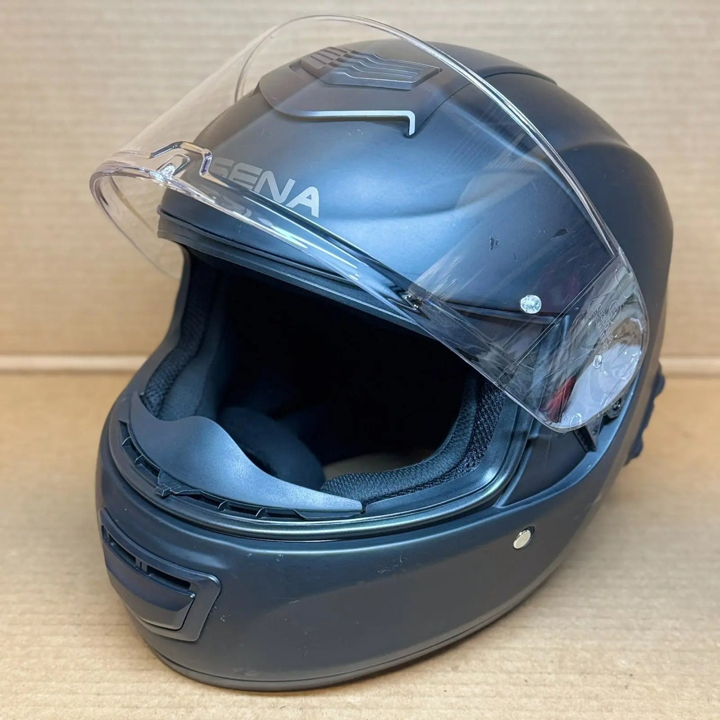 Sena Momentum Lite Bluetooth Motorcycle Helmet, Matte Black, XL, Scratched