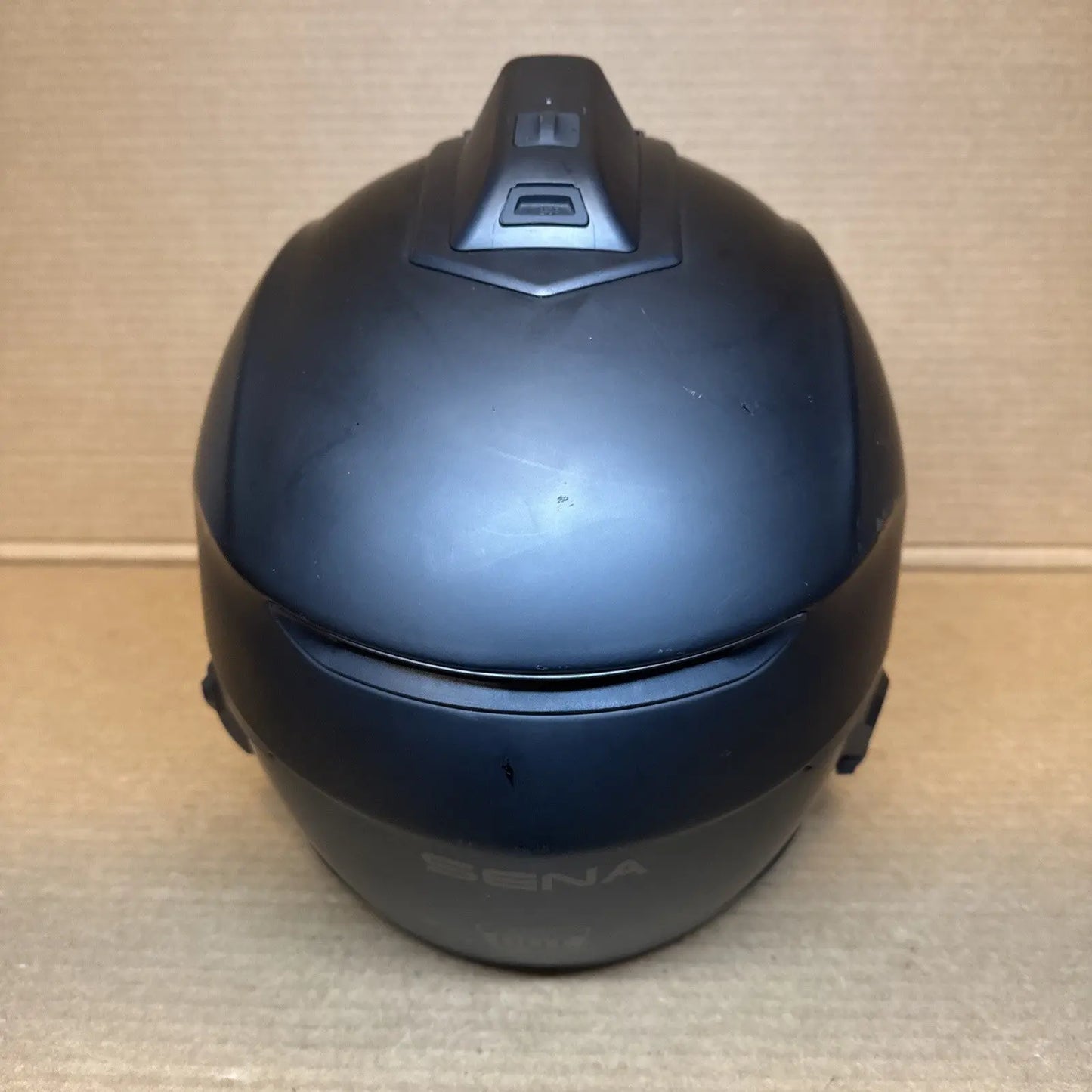 Sena Momentum Pro Bluetooth Camera Motorcycle Helmet, Matte Black, Large, Scratched