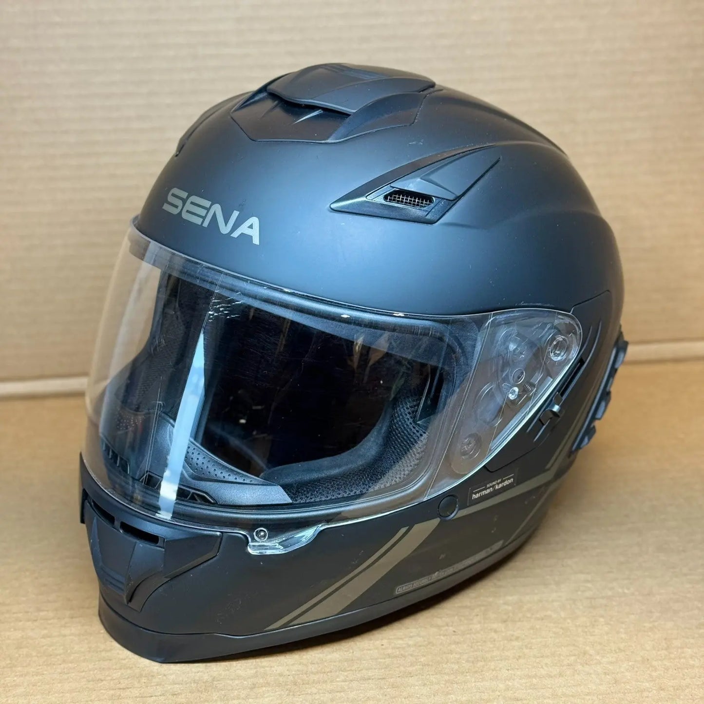 Sena Stryker Bluetooth Motorcycle Helmet, Matte Black, Large, Scratched