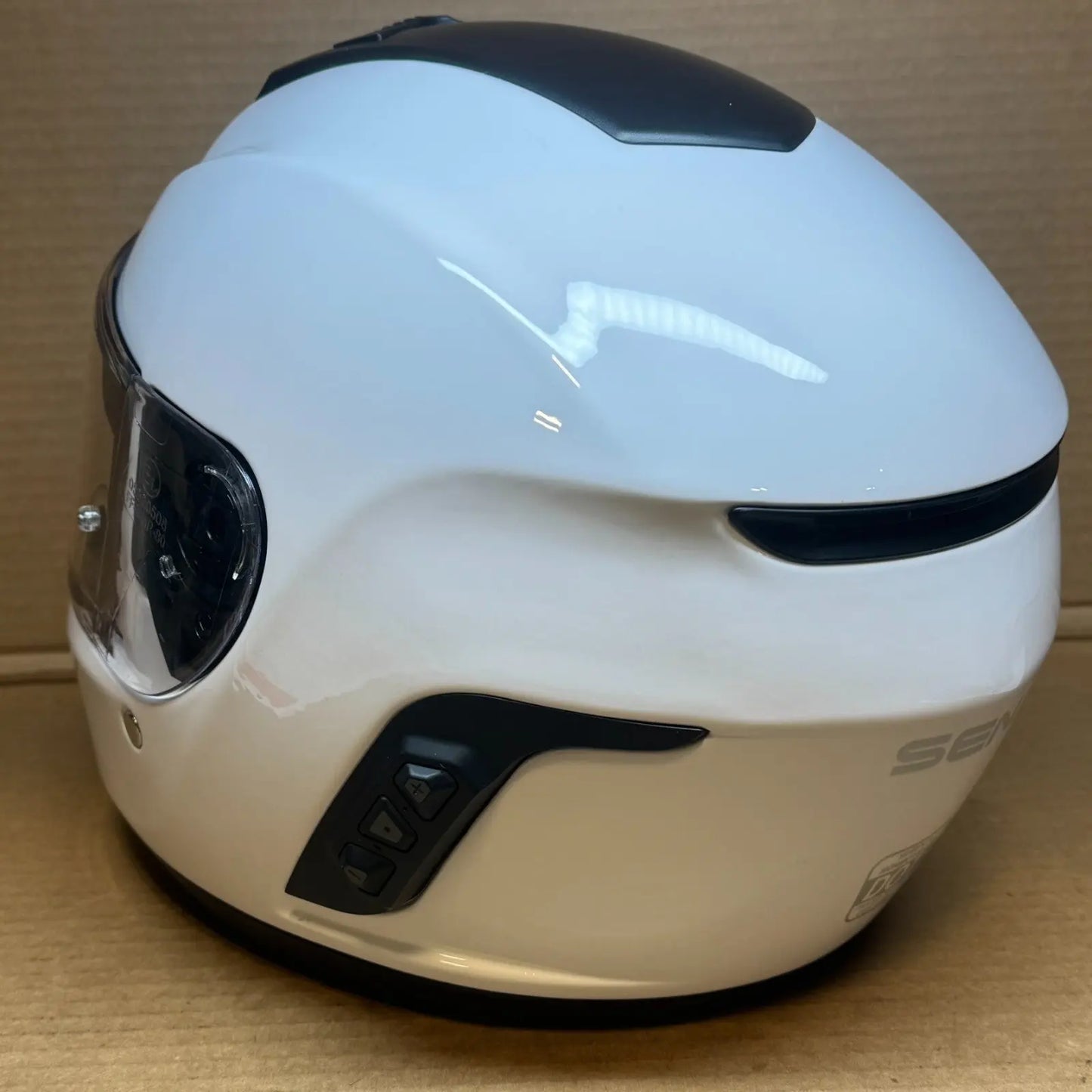 Sena Momentum Lite Bluetooth Motorcycle Helmet, Glossy White, Medium