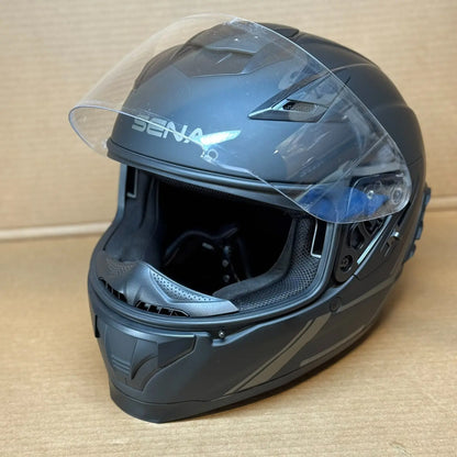 Sena Stryker Bluetooth Motorcycle Helmet, Matte Black, Large, Scratched Visor