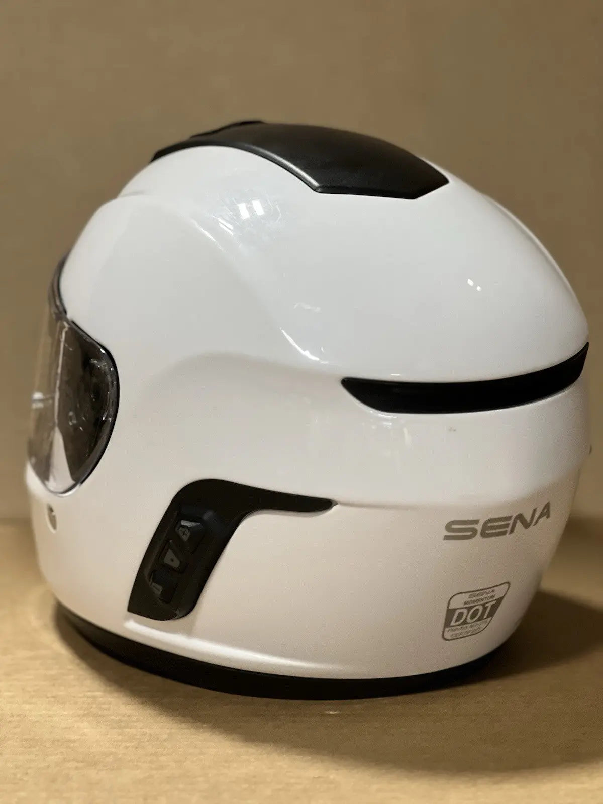 Sena Momentum Bluetooth Motorcycle Helmet, Glossy White, Small