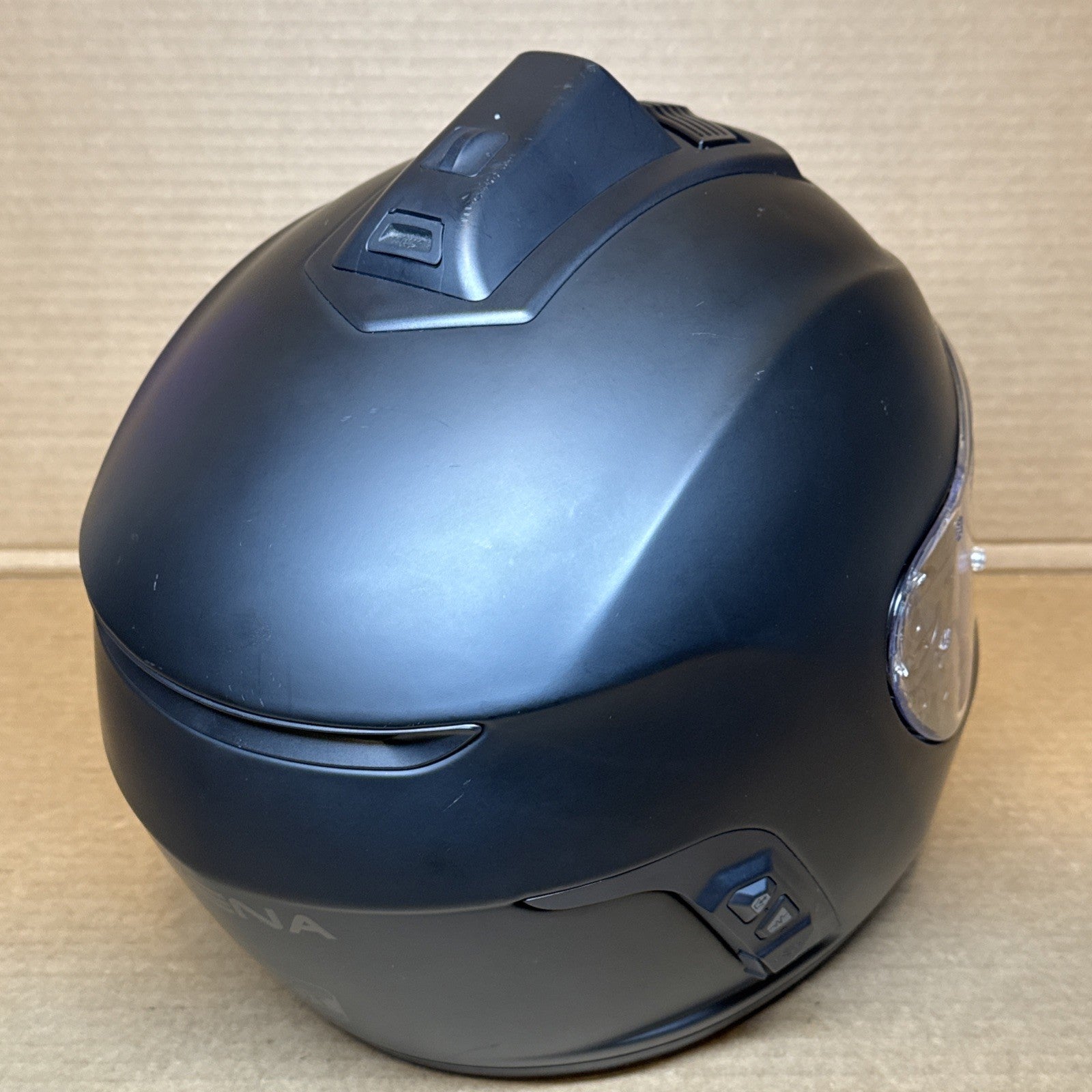 Sena Momentum INC Pro Bluetooth Camera Motorcycle Helmet, Matte Black, Large, Scratched