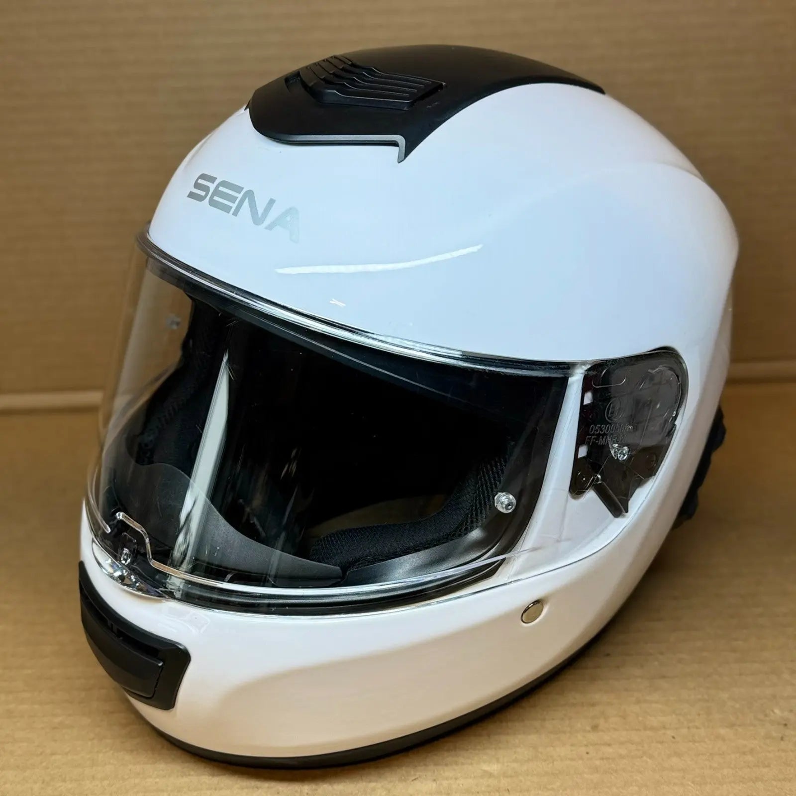 Sena Momentum Bluetooth Motorcycle Helmet, Glossy White, XL