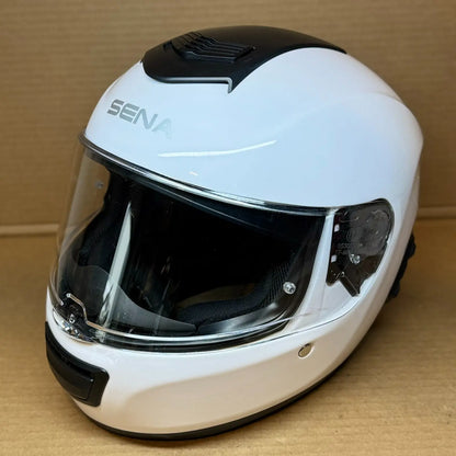 Sena Momentum Bluetooth Motorcycle Helmet, Glossy White, XL
