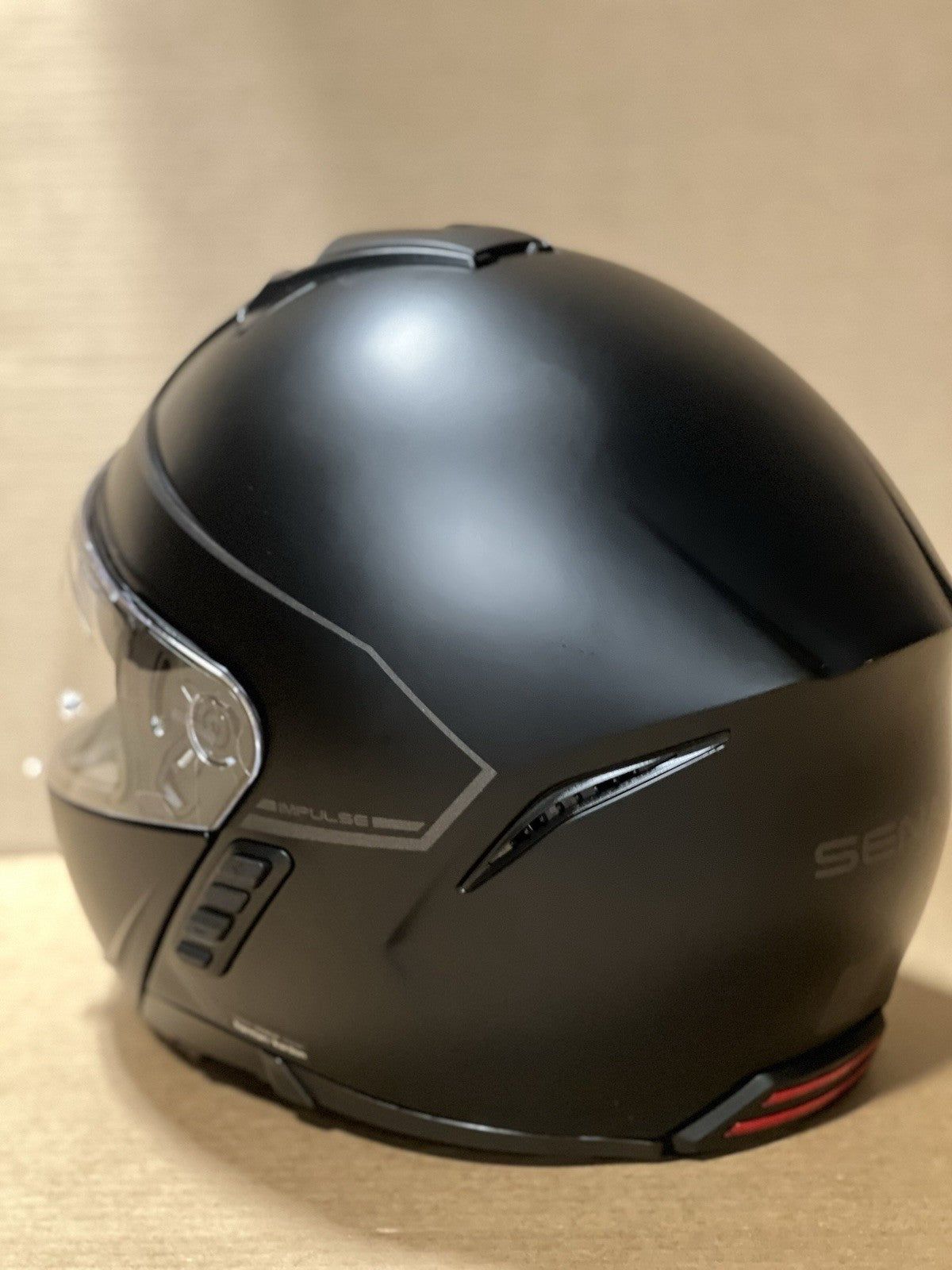 Sena Impulse Bluetooth Modular Motorcycle Helmet with Harman Kardon, Black, Large
