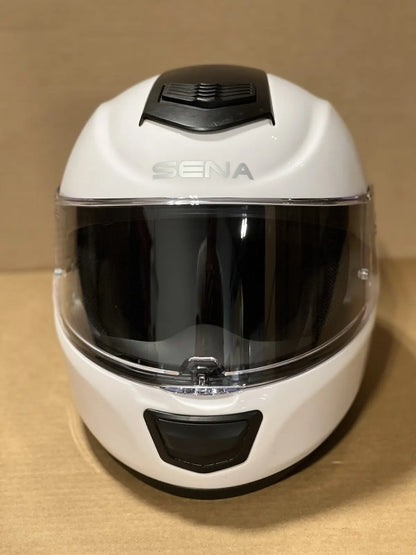Sena Momentum Bluetooth Motorcycle Helmet, Glossy White, Small