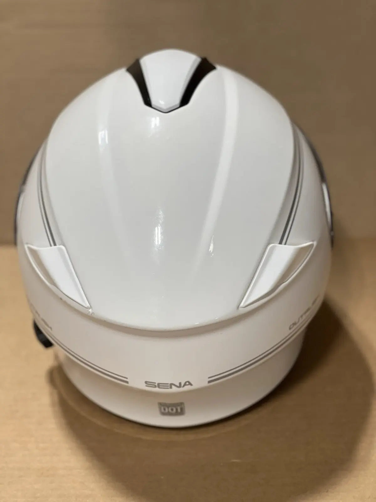 Sena Outrush Modular Flip-up Bluetooth Motorcycle Helmet, Glossy White, Medium