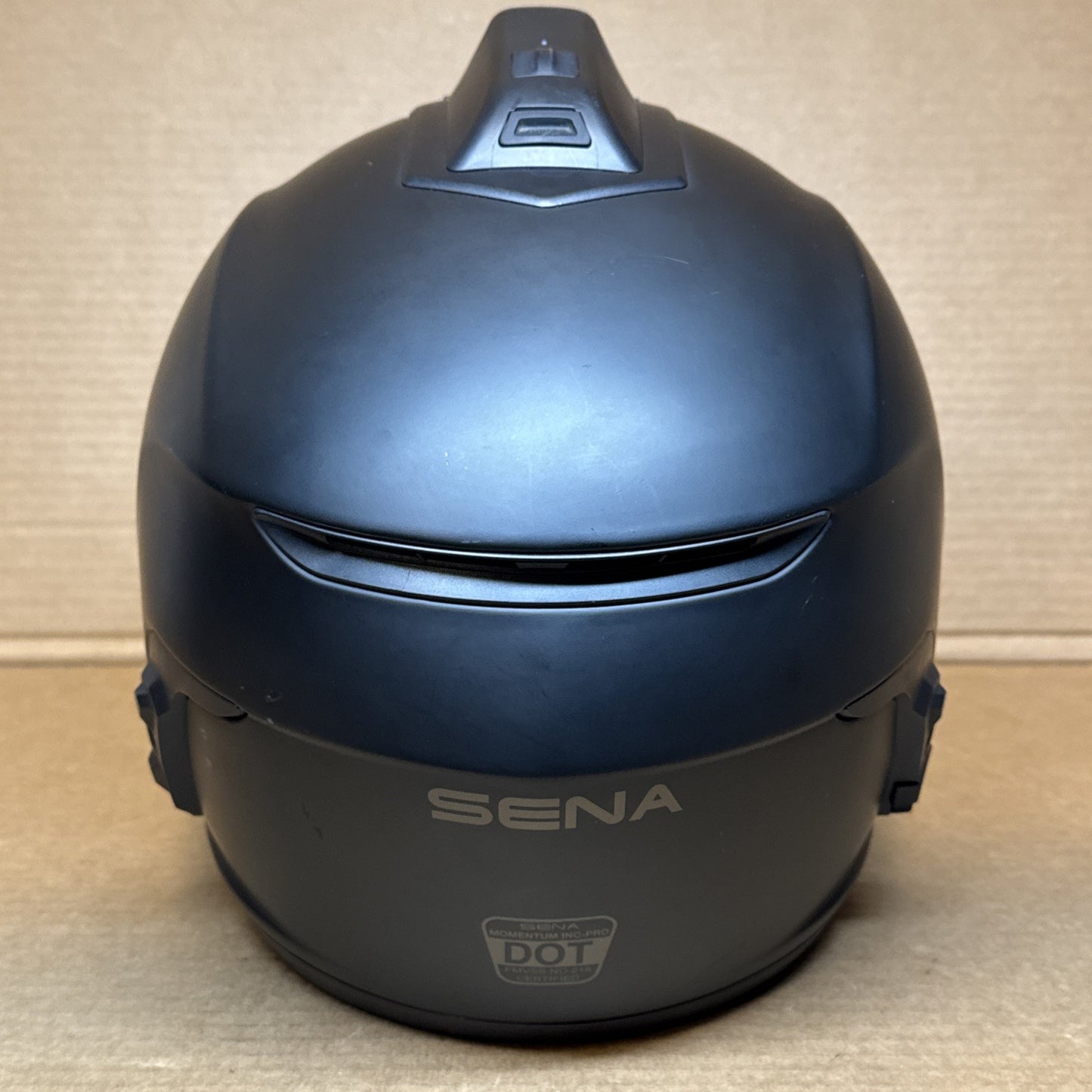 Sena Momentum INC Pro Bluetooth Camera Motorcycle Helmet, Matte Black, Large, Scratched