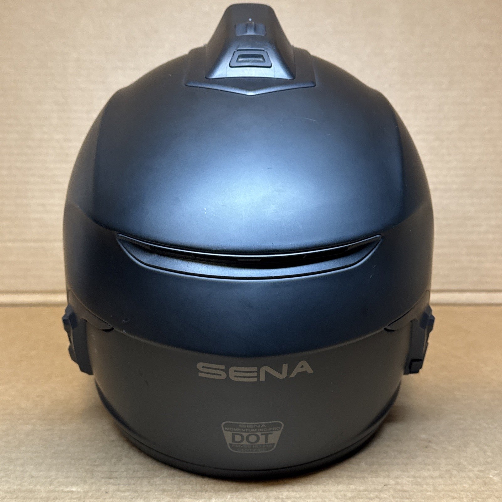 Sena Momentum INC Pro Bluetooth Camera Motorcycle Helmet, Matte Black, Large, Scratched