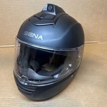 Sena Momentum Pro Bluetooth Camera Motorcycle Helmet, Matte Black, XL, Scratched