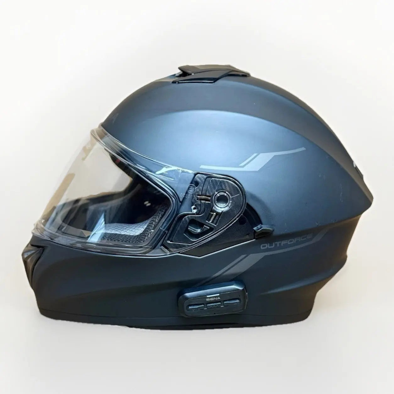 Sena Outforce Bluetooth Motorcycle Helmet, Matte Black Full Face, Size S