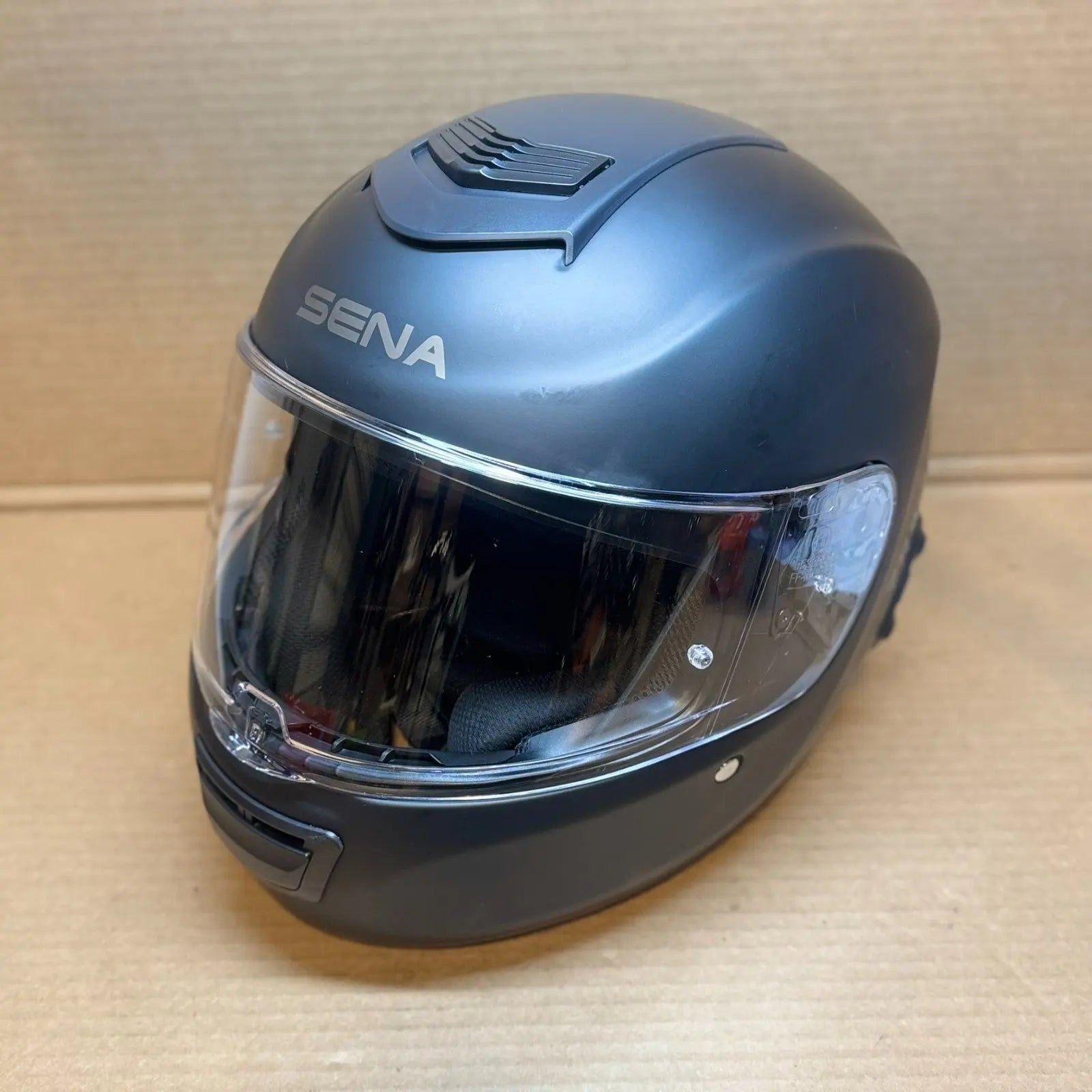 Sena Momentum Bluetooth Motorcycle Helmet, Matte Black, Large, Scratched