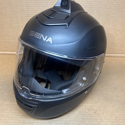 Sena Momentum Pro Bluetooth Camera Motorcycle Helmet, Matte Black, Large