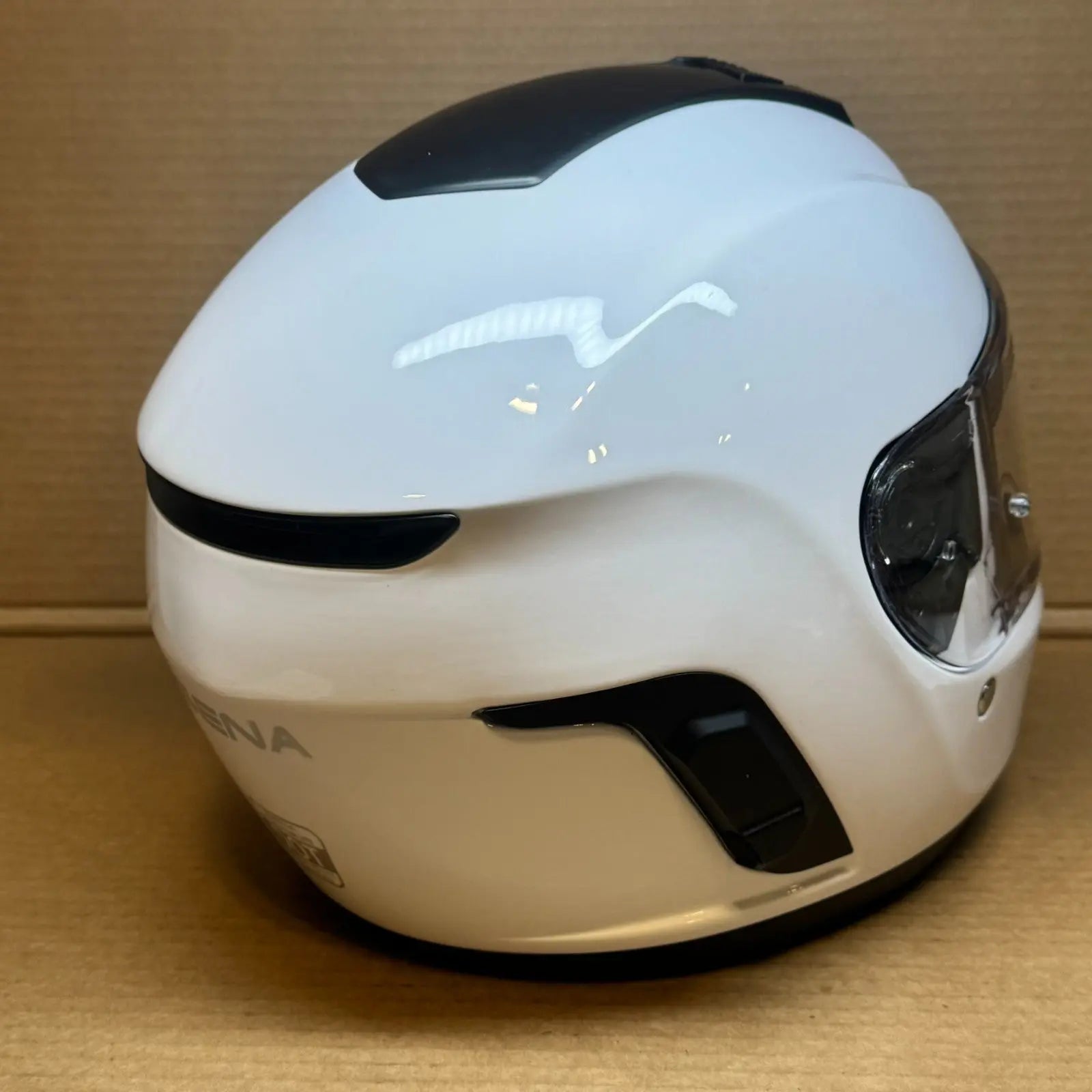 Sena Momentum Lite Bluetooth Motorcycle Helmet, Glossy White, Medium