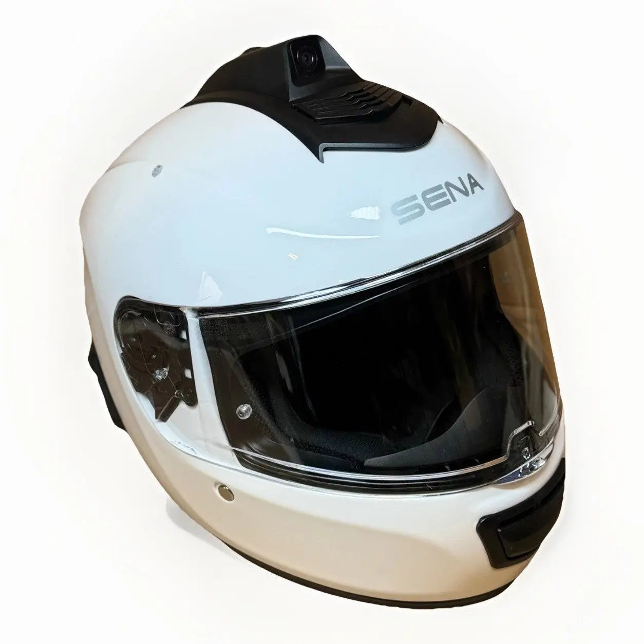 Sena Momentum INC Pro Bluetooth Camera Motorcycle Helmet, White, XL, Paint Chip
