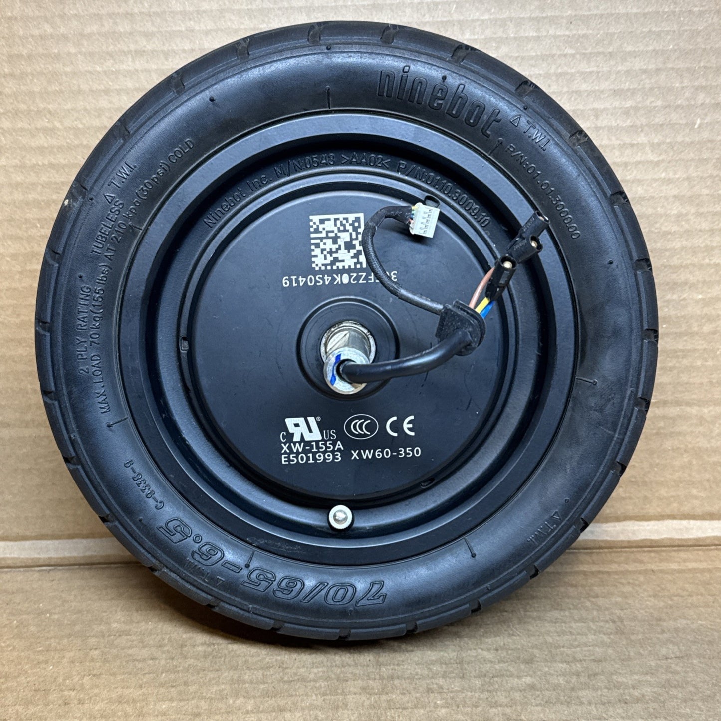 Segway Ninebot S MiniPro Electric Motor with Mounted Tire Wheel, PN 25223-00001, Scooter Part