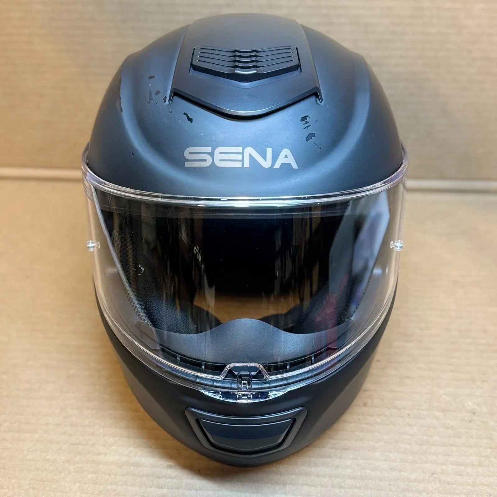 Sena Momentum Bluetooth Motorcycle Helmet, Black, Medium, Scratched
