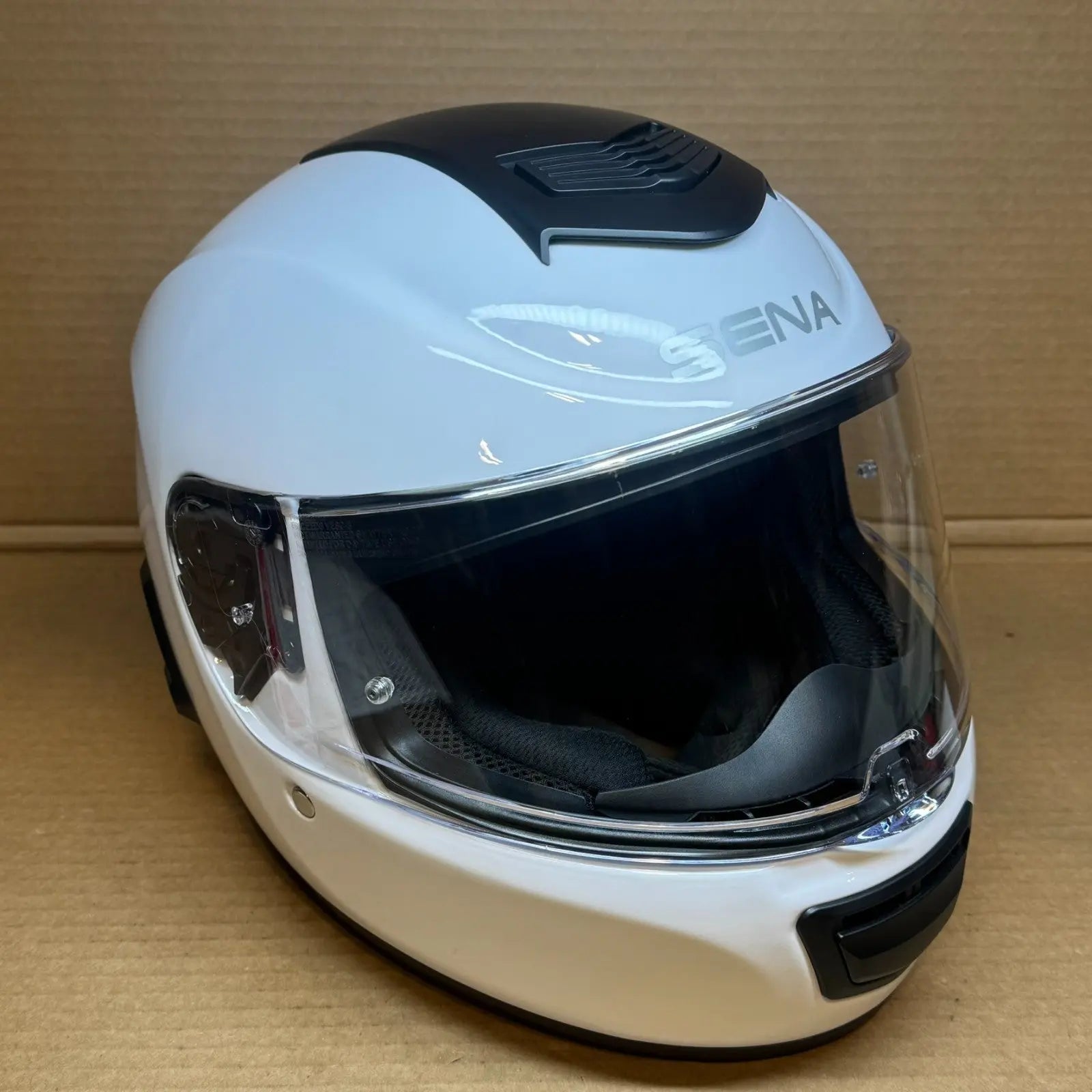 Sena Momentum Lite Bluetooth Motorcycle Helmet, Glossy White, XL