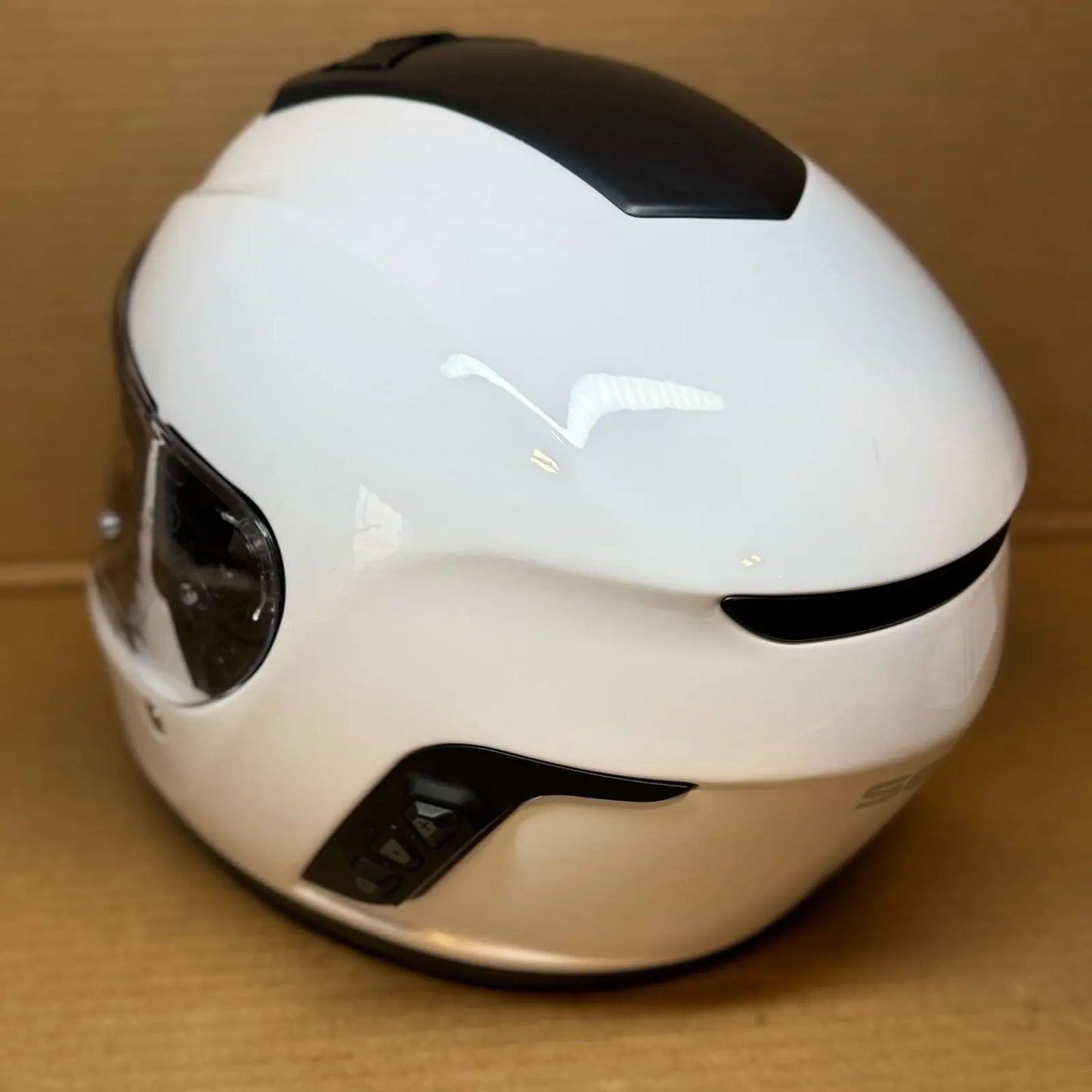 Sena Momentum INC Bluetooth Camera Motorcycle Helmet, Glossy White, Medium, Minor Damage