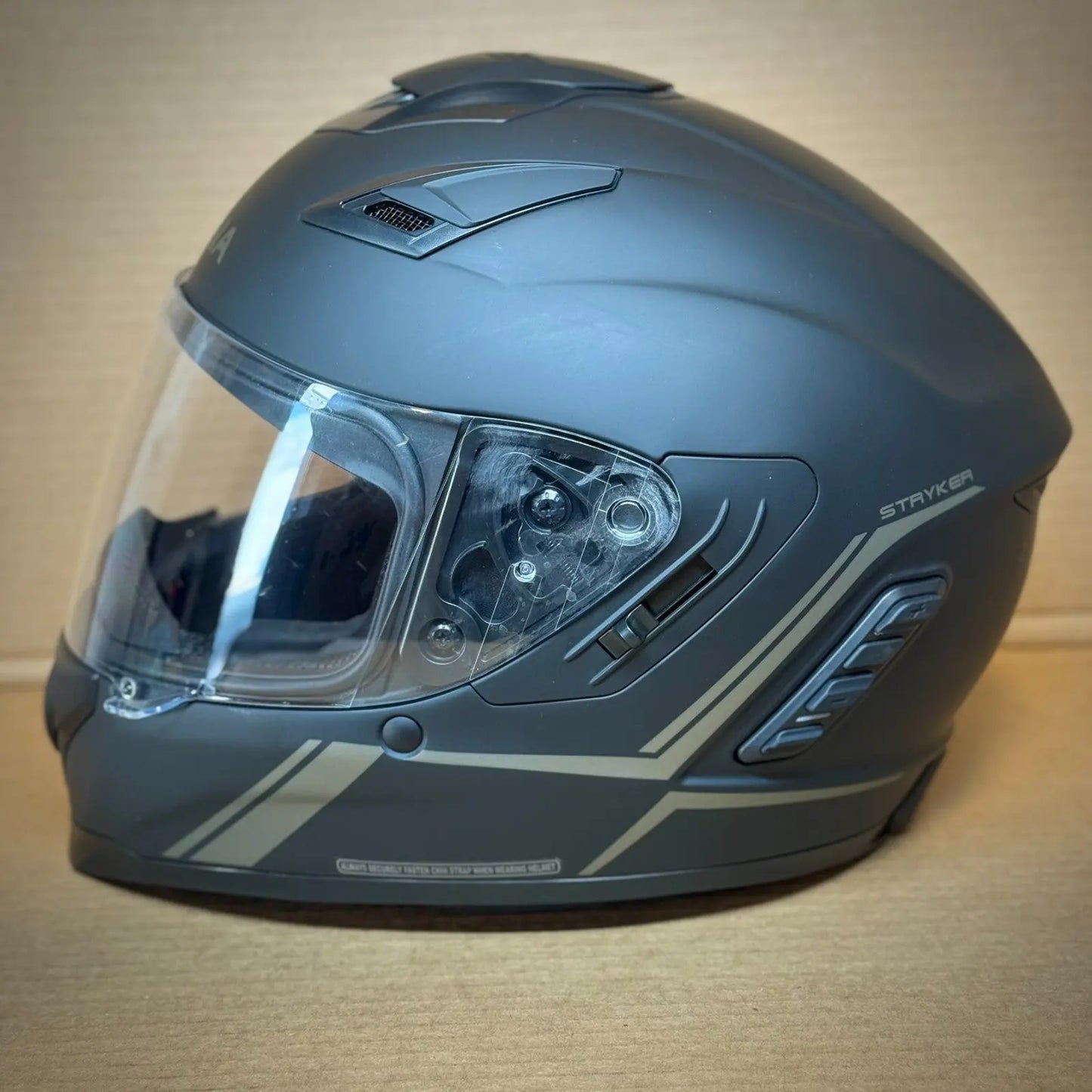 Sena Stryker Bluetooth Motorcycle Helmet, Matte Black, Large, Scratched Visor